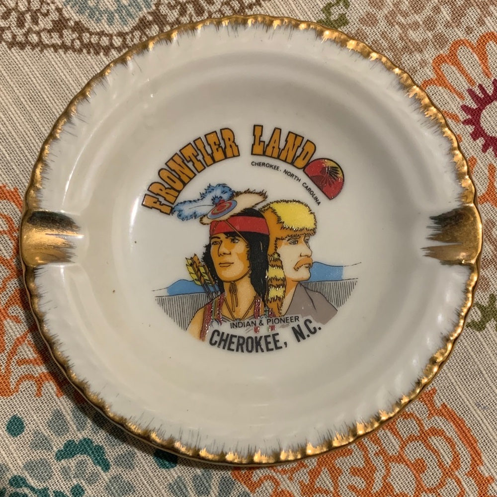 Vintage Frontier Land Cherokee, NC Ashtray